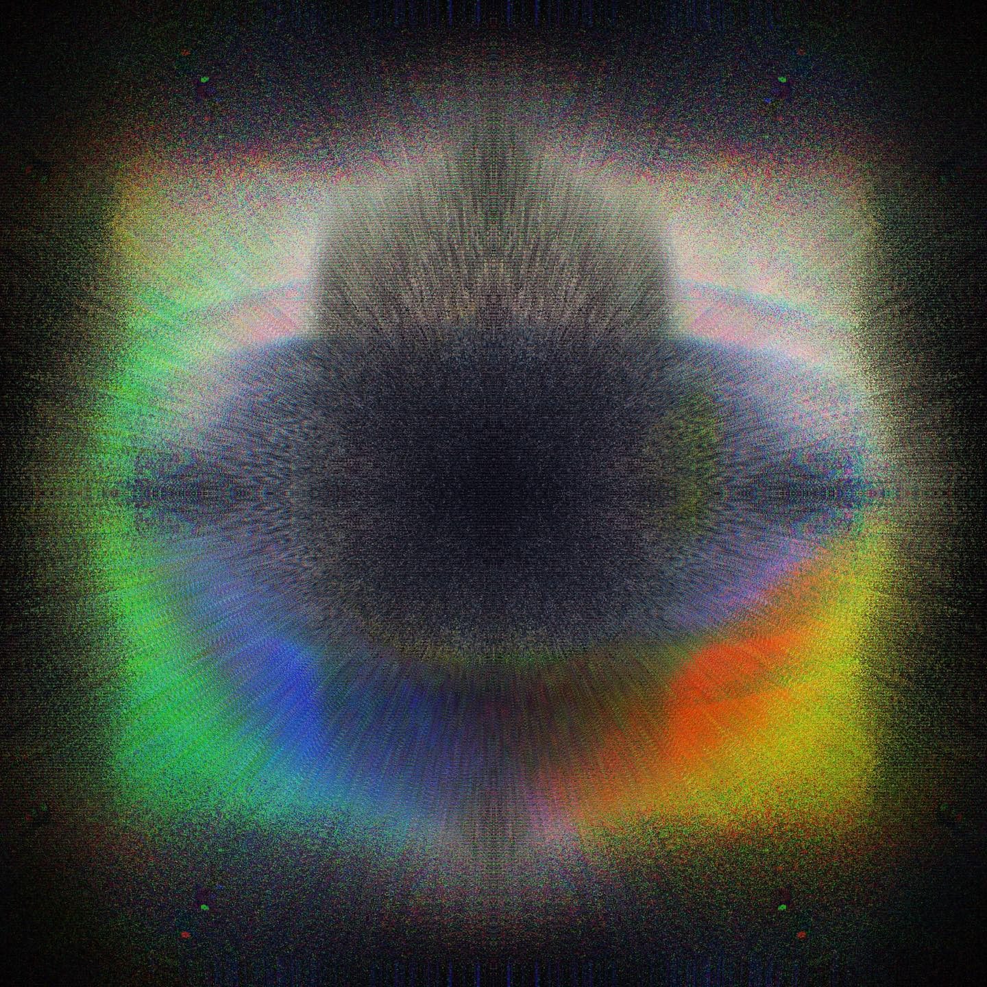 Colorful abstract circular pattern with rainbow hues
