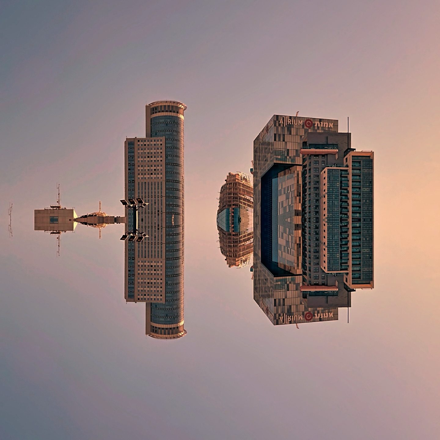 Futuristic floating skyscraper complex
